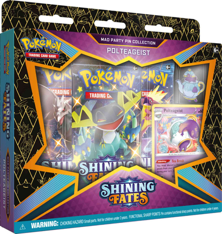 Pokemon TCG Shining Fates Mad Party Pin Collection Polteageist sealed box