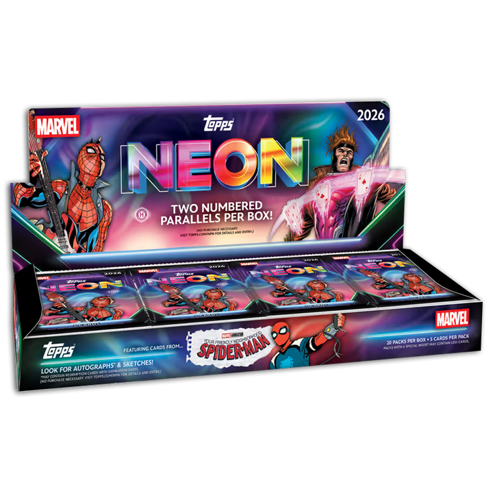 2026 Topps Marvel Neon Hobby Box sealed, 20 packs