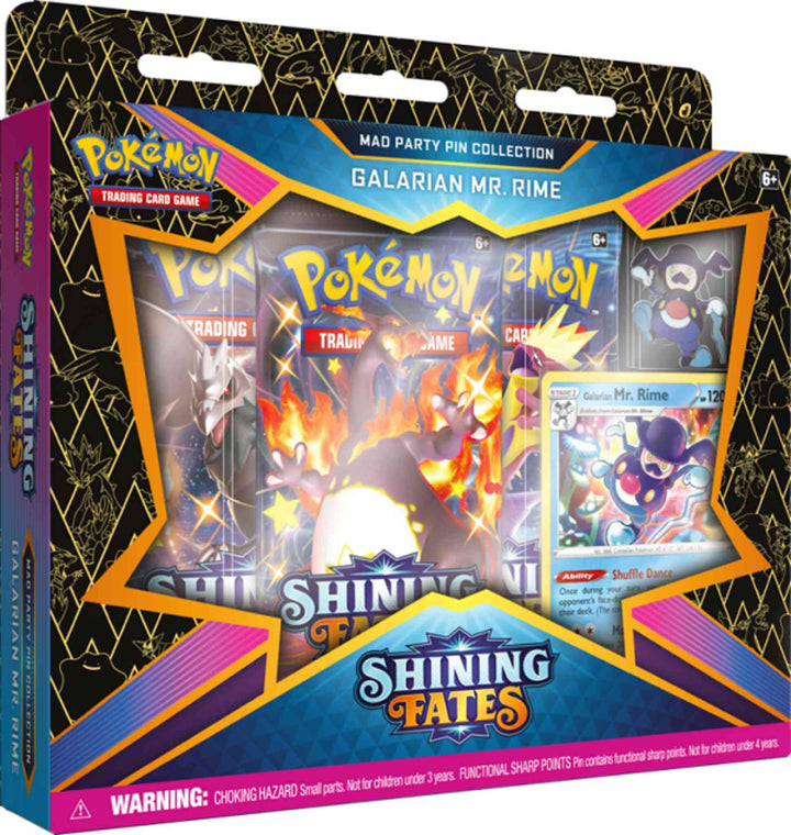 Pokemon TCG Shining Fates Mad Party Pin Collection Galarian Mr. Rime sealed box