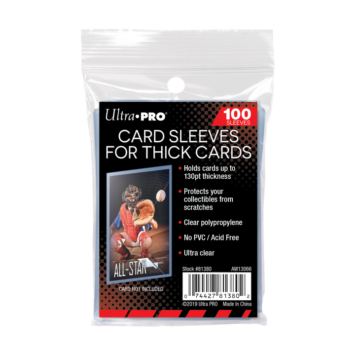 Ultra PRO 130PT Thick Card Sleeves, Standard Size, 100ct