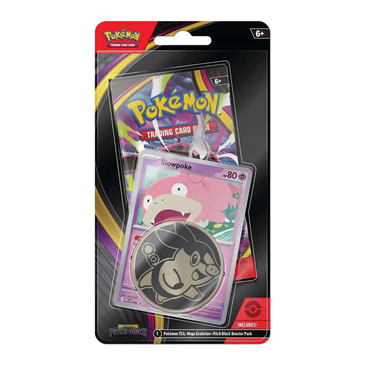 Pokemon Mega Evolution Pitch Black Checklane Blister with Slowpoke promo card and coin