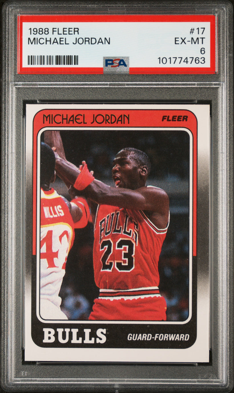 1988-89 Fleer Michael Jordan #17, front of the slab