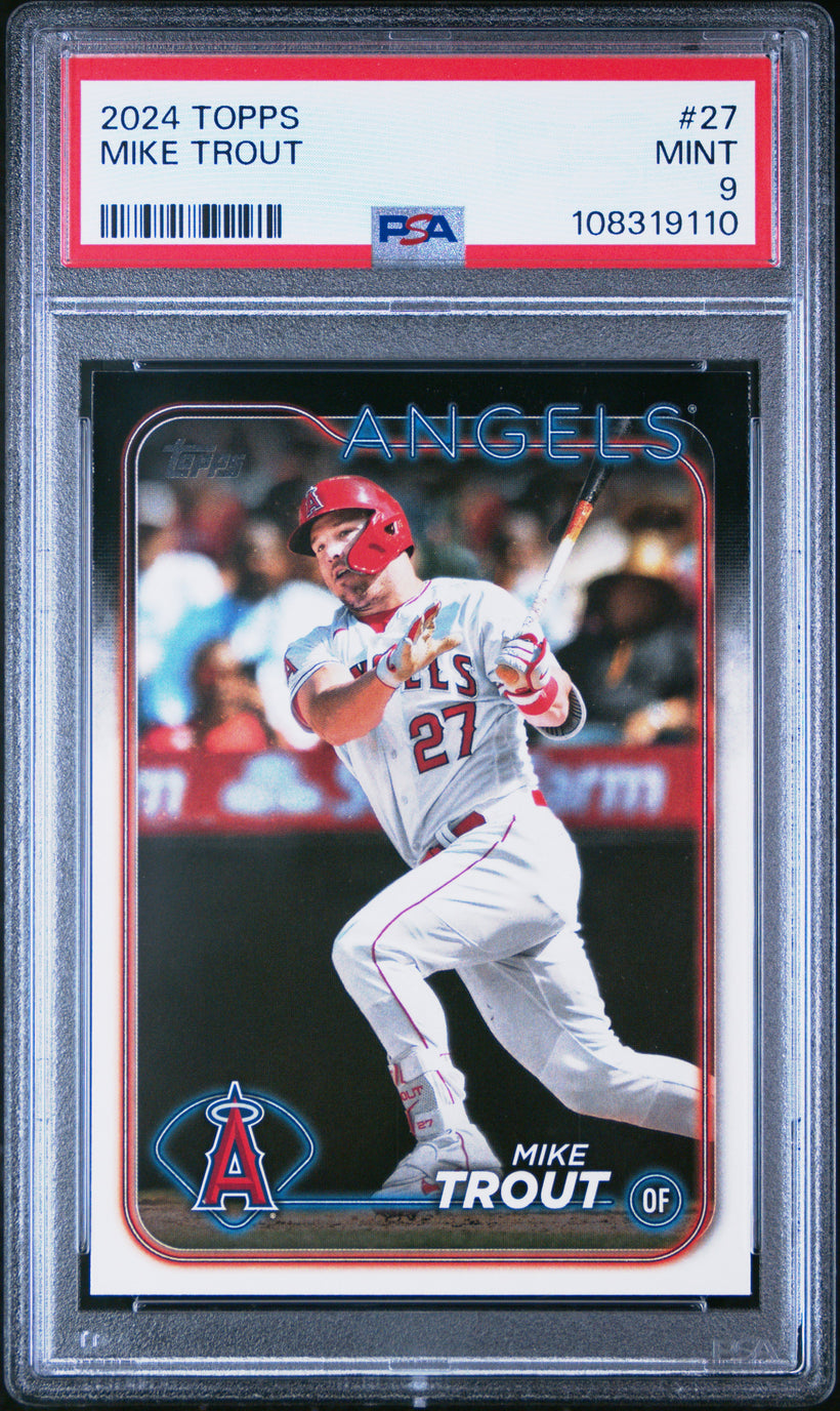 2024 Topps Mike Trout #27 PSA 9 MINT, front of the slab