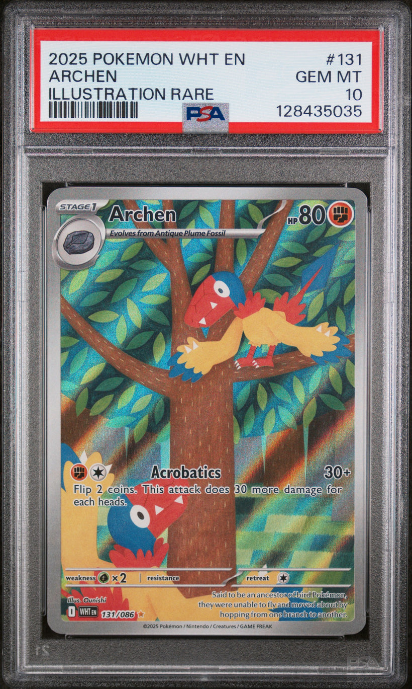 Archen WHT 131/086 White Flare PSA 10, front of the slab
