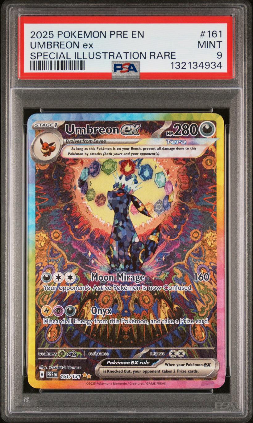 Umbreon ex #161 PSA 9, front of the slab