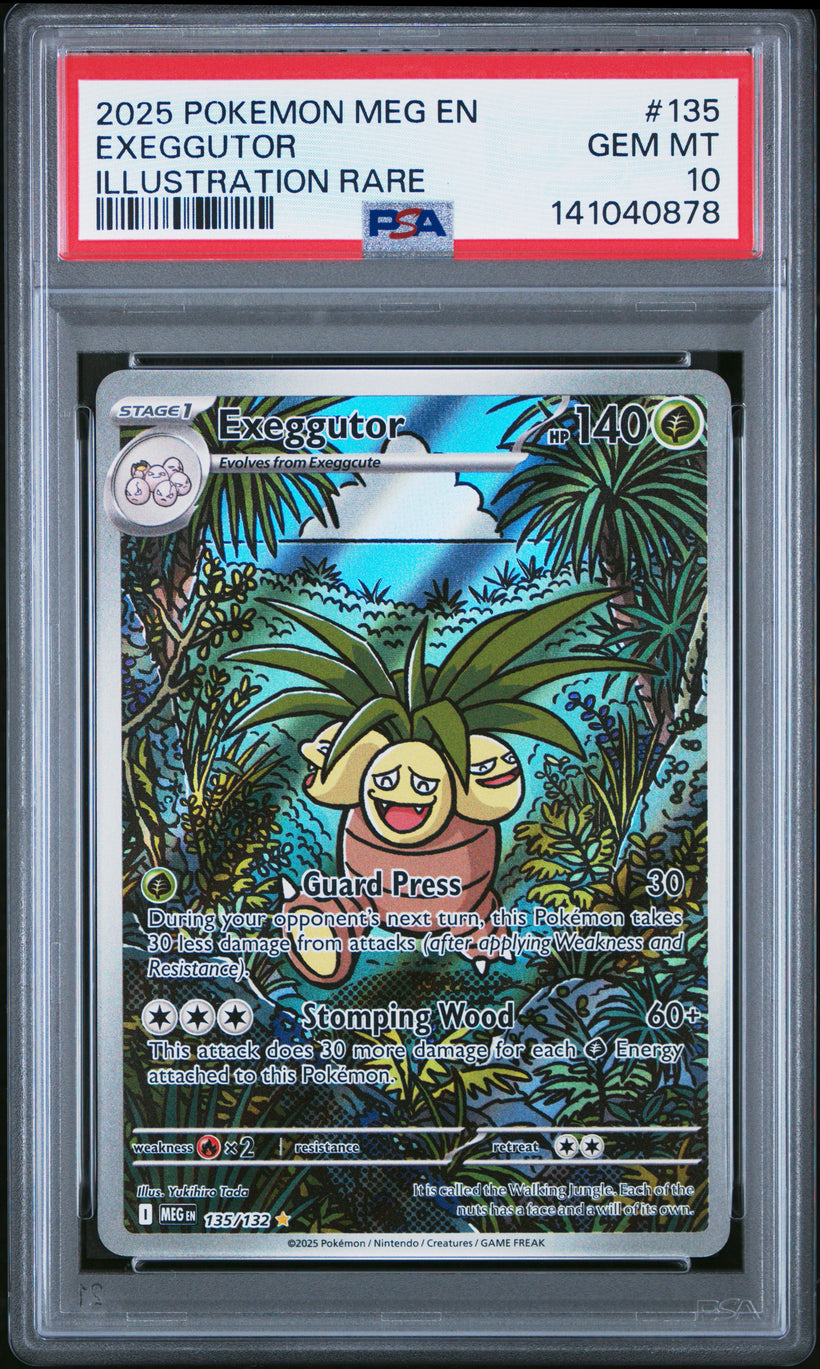 Exeggutor MEG 135/132 Mega Evolution PSA 10, front of the slab