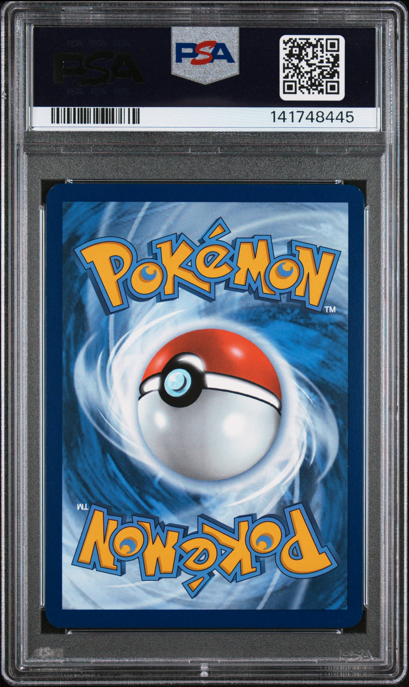 Team Rocket's Meowth DRI 203/182 PSA 9, back of the slab