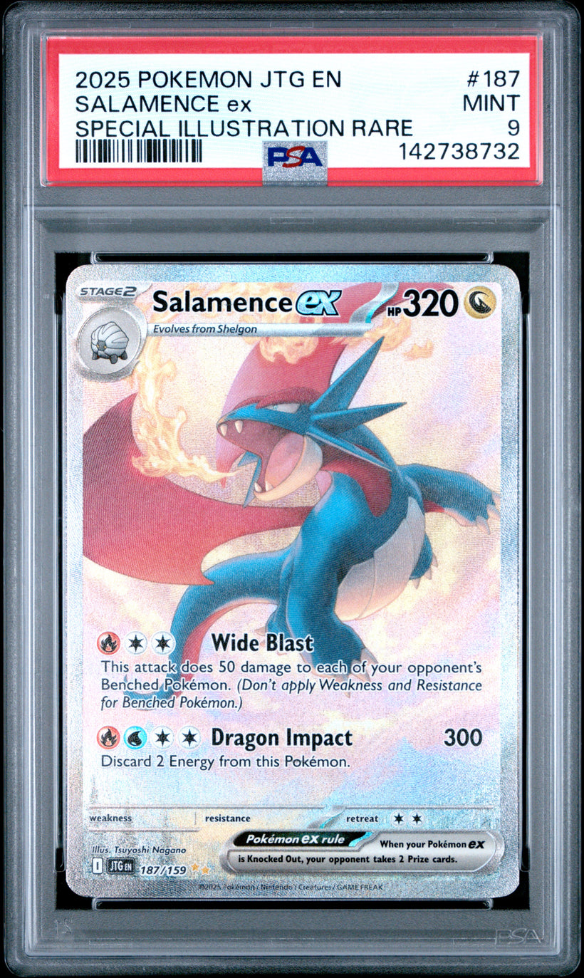 Salamence ex #187 PSA 9, front of the slab