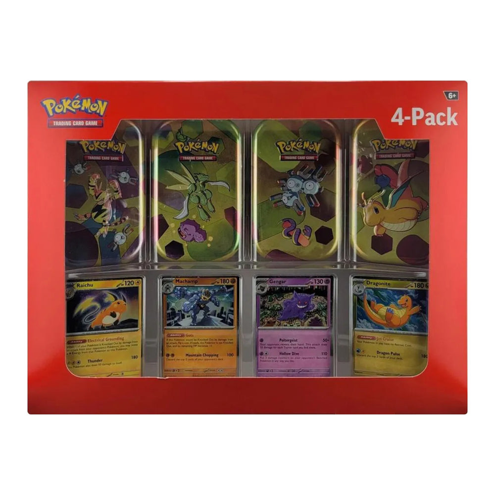 Pokemon TCG 4 Mini Tins and 4 Promo Cards Bundle