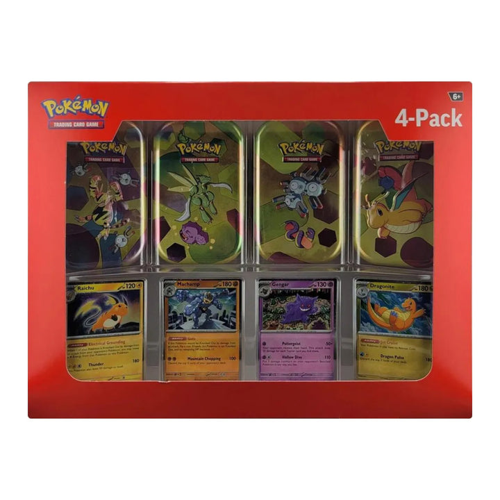 Pokemon TCG 4 Mini Tins and 4 Promo Cards Bundle