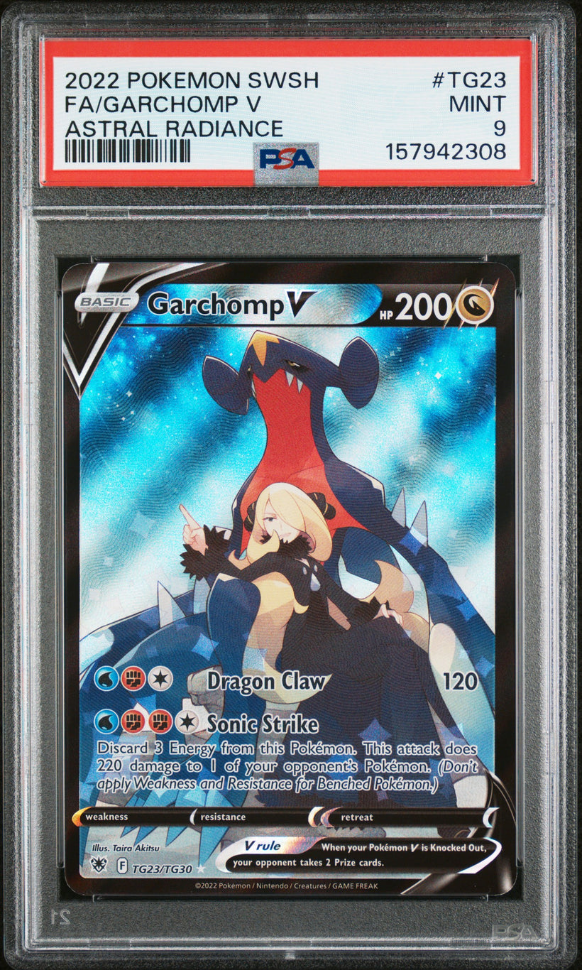 Garchomp V ASR TG23/TG30 PSA 9, front of the slab