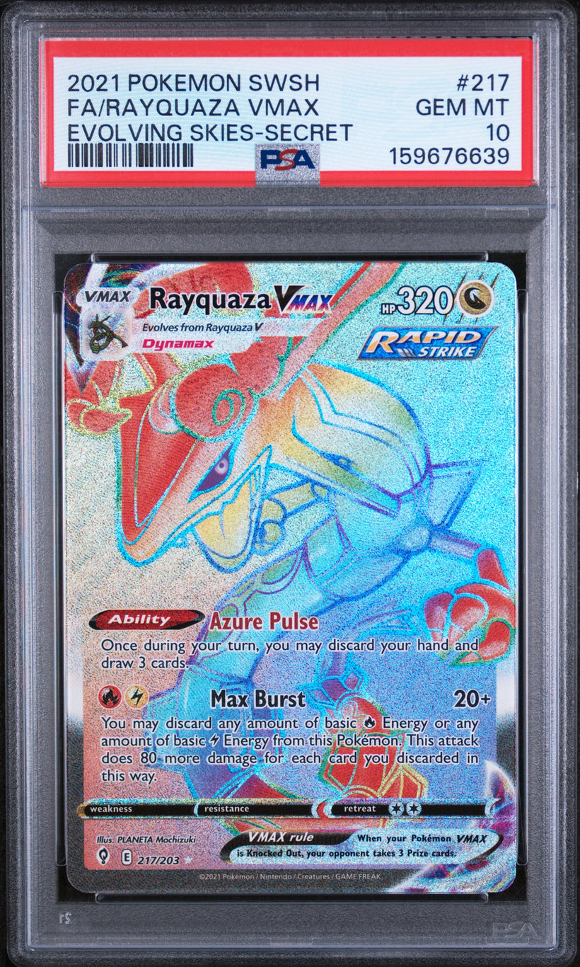 Rayquaza Vmax PSA 10 (2), front of the slab