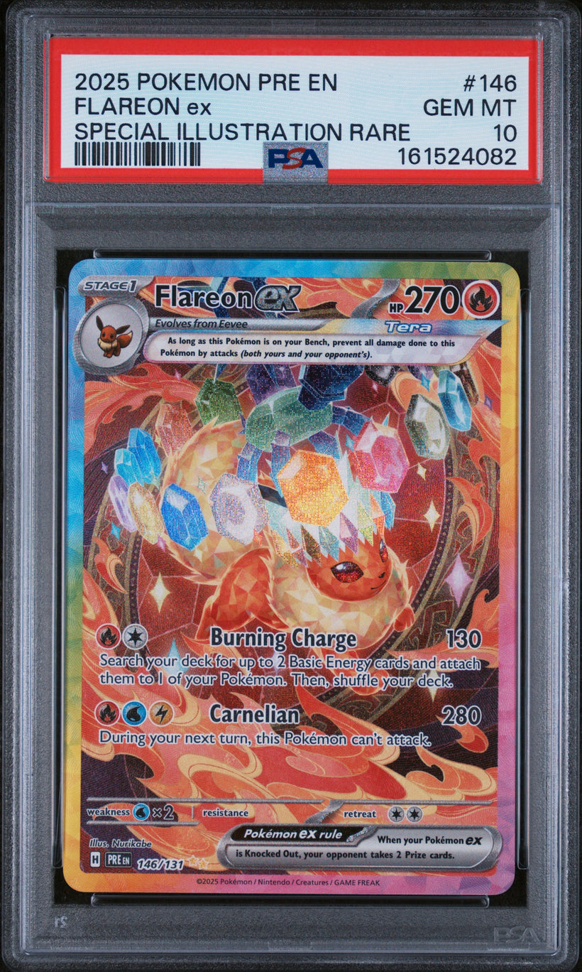 Flareon ex PSA 10, front of the slab