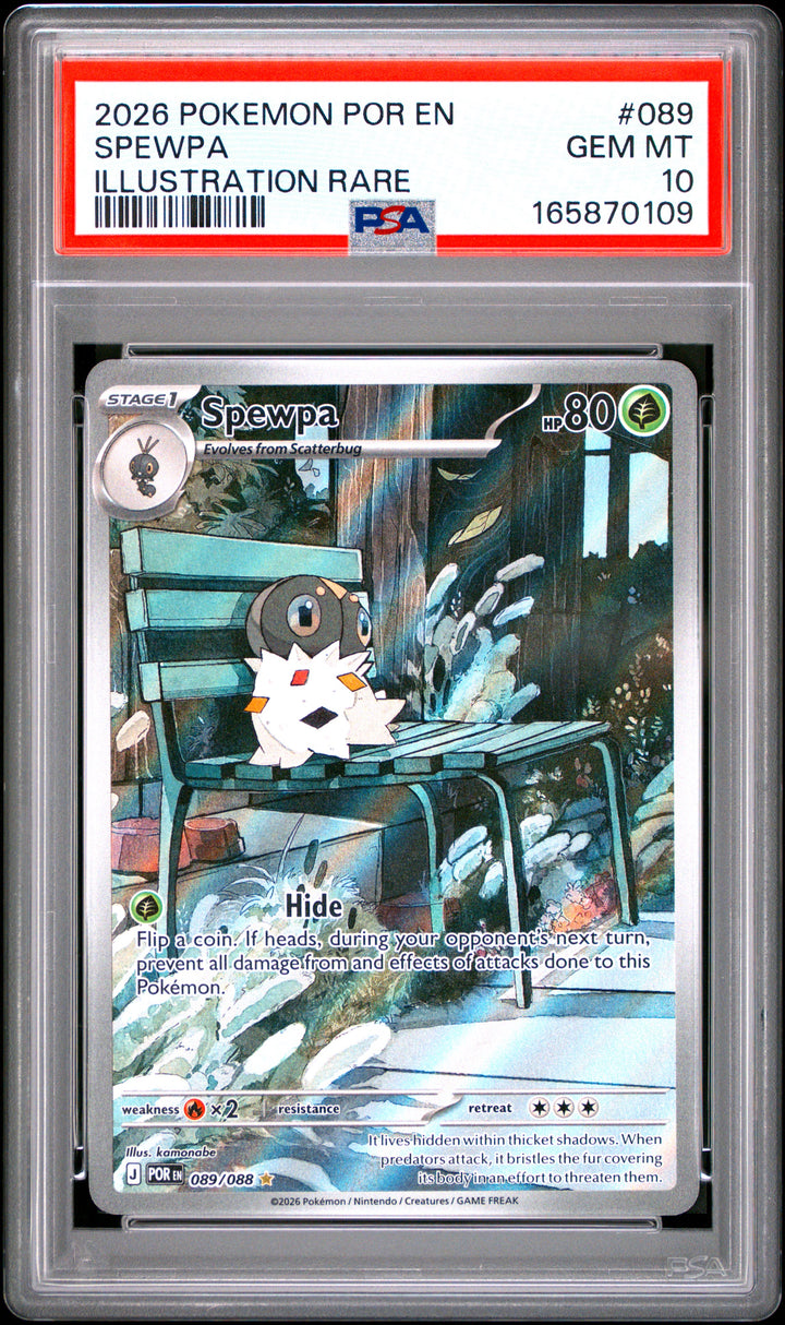 Spewpa POR 089/088 PSA 10, front of the slab