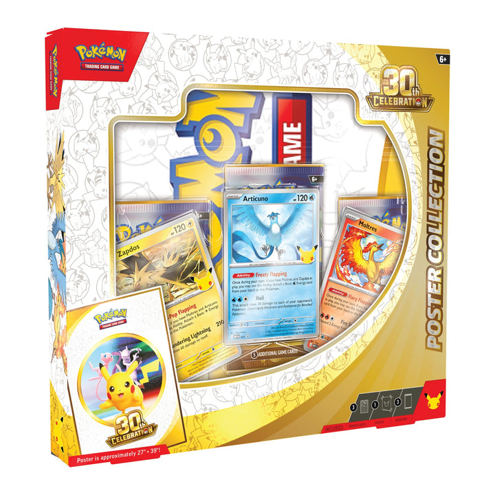 Pokemon TCG: 30th Celebration Poster Collection, one collection from this sealed case of 6