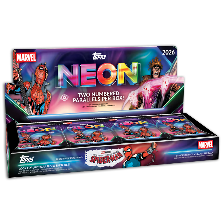 2026 Topps Marvel Neon Hobby Box sealed, 20 packs