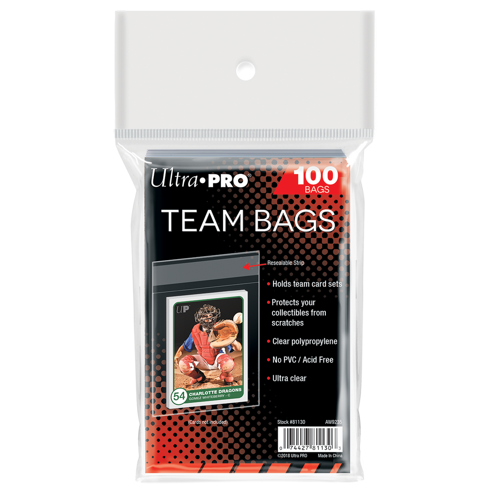 Ultra PRO Team Bags resealable sleeves, 100 count