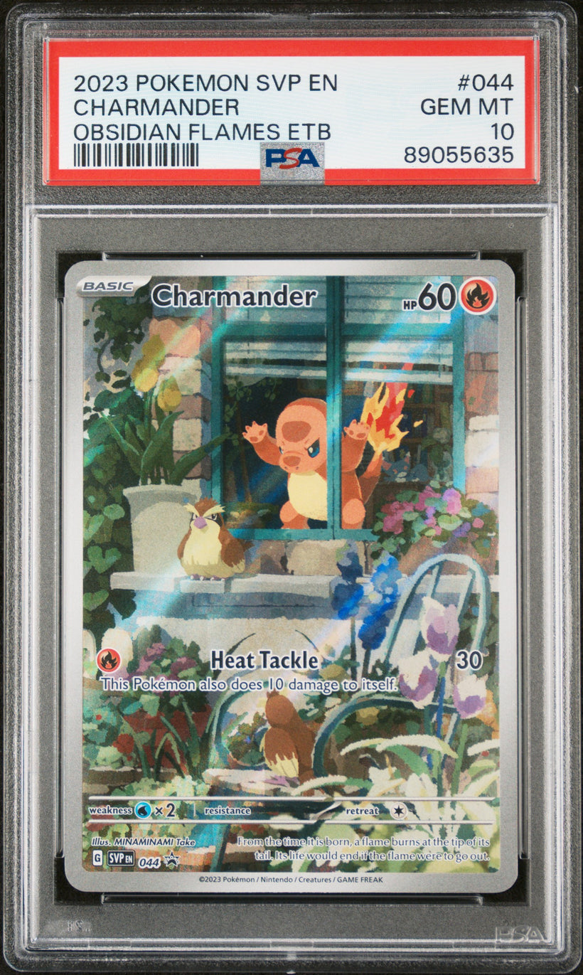 2023 Pokemon Scarlet & Violet Promos Charmander #SVP 044 Obsidian Flames ETB PSA 10 GEM MT, front of the slab