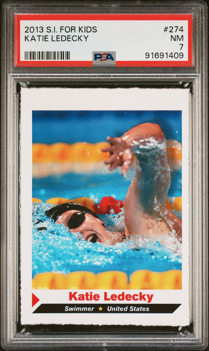 2013 S.I. for Kids Katie Ledecky #274 Rookie PSA 7 NM, front of the slab
