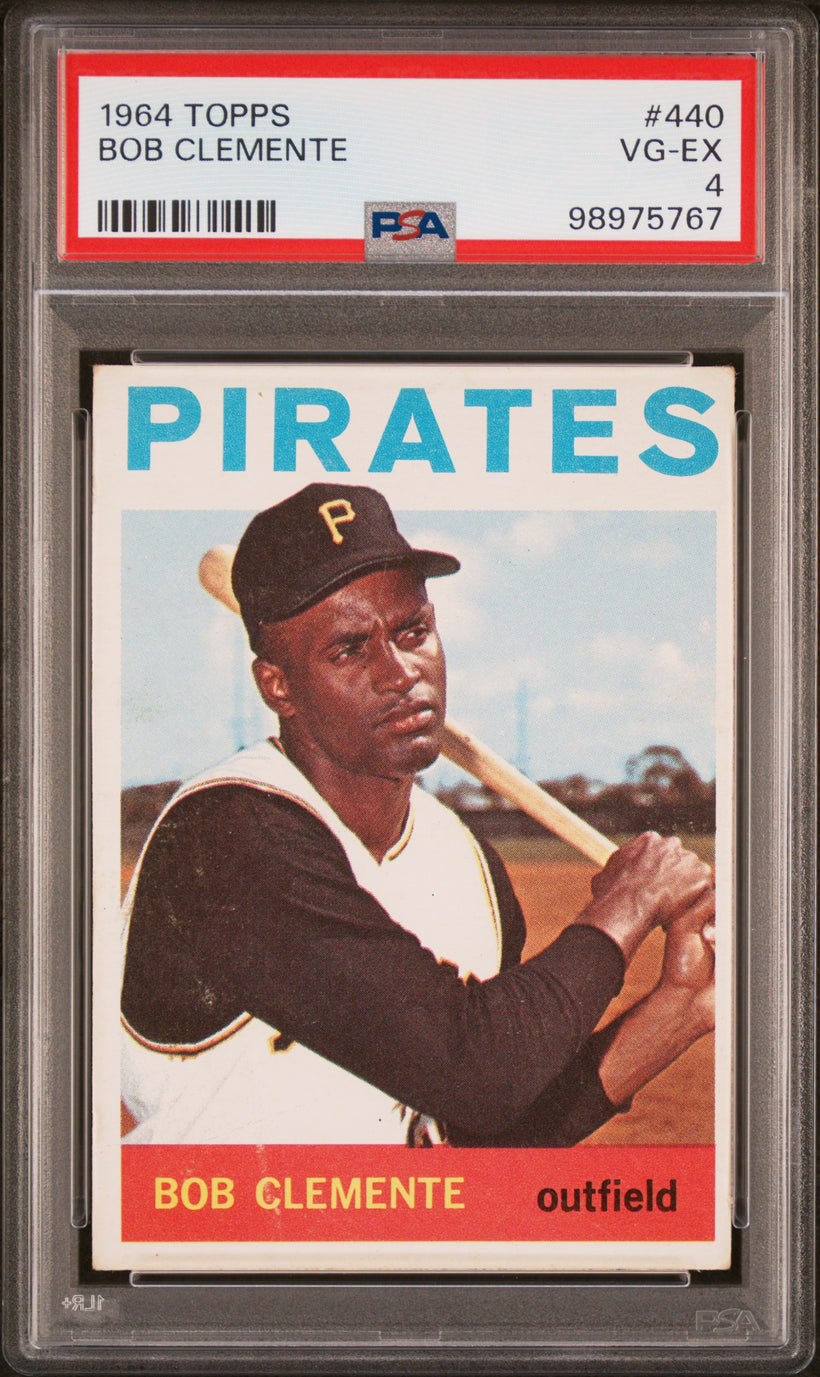 1964 Topps Roberto (Bob) Clemente #440 PSA 4 VG-EX, front of the slab