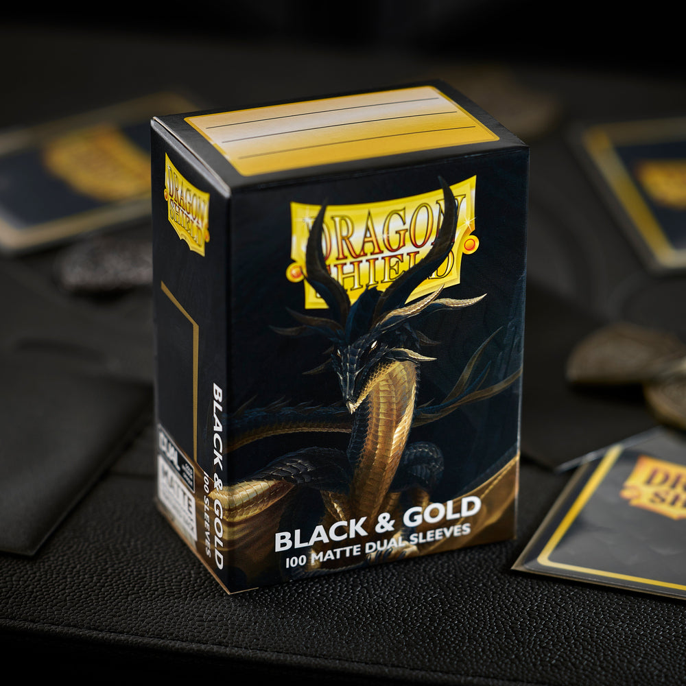 Dragon Shield Matte Dual Black/Gold Sleeves 100ct