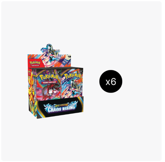 Pokemon Mega Evolution Chaos Rising Booster Box Case, 6 Boxes