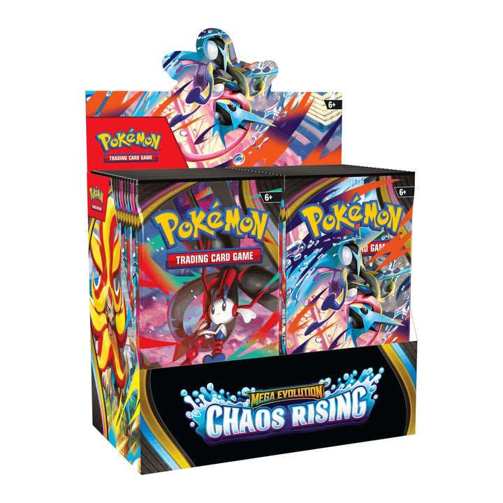 Pokemon Mega Evolution: Chaos Rising Booster Box, one booster box from this sealed case of 6
