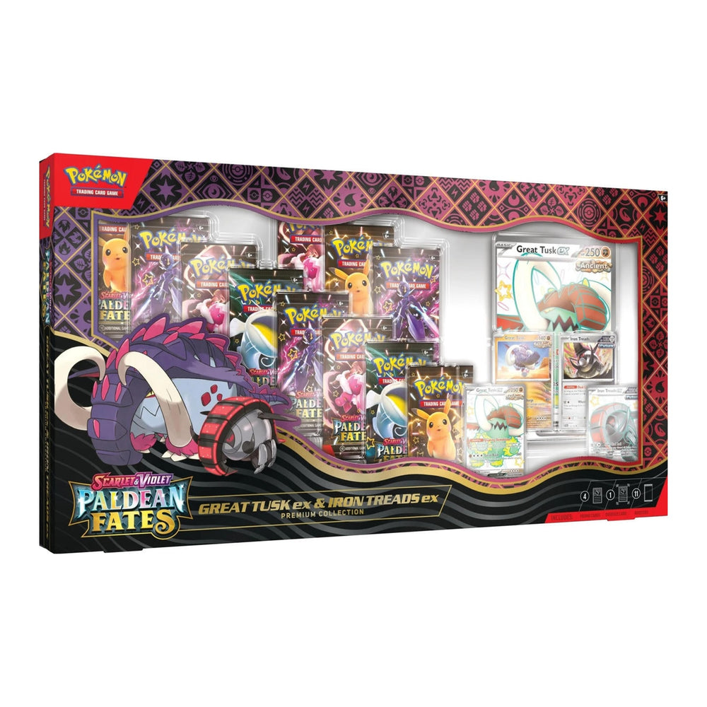 Pokemon Paldean Fates Great Tusk ex and Iron Treads ex Premium Collection