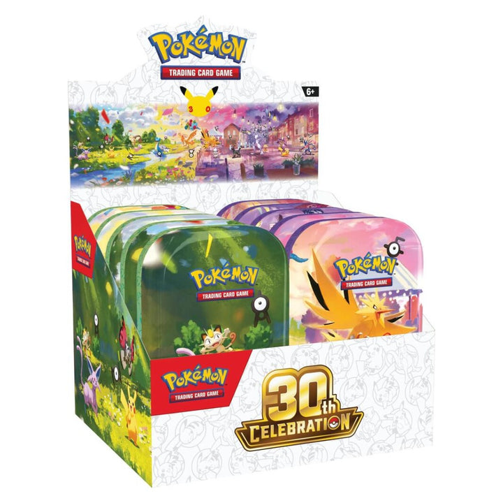 Pokemon TCG 30th Celebration Mini Tin Display, 10 Tins
