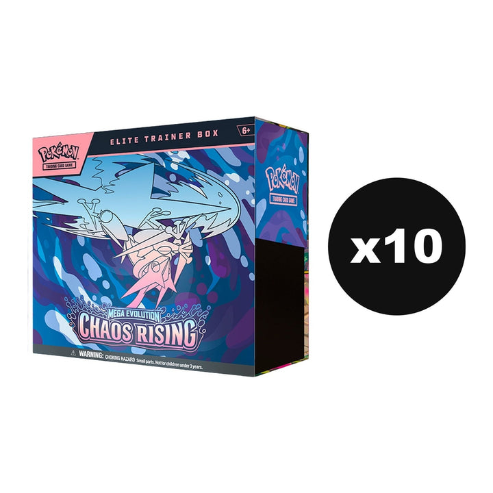 Pokemon Mega Evolution Chaos Rising Elite Trainer Box Case, 10 Boxes