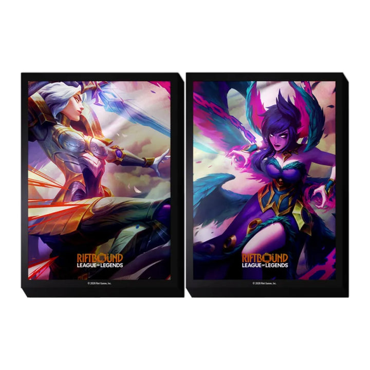 Riftbound League of Legends TCG Vendetta art card sleeves, Kayle vs Morgana, 100 count