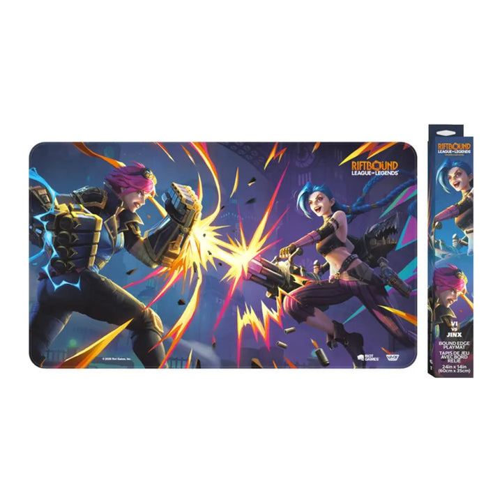 Riftbound League of Legends TCG Vendetta premium playmat, Vi vs Jinx