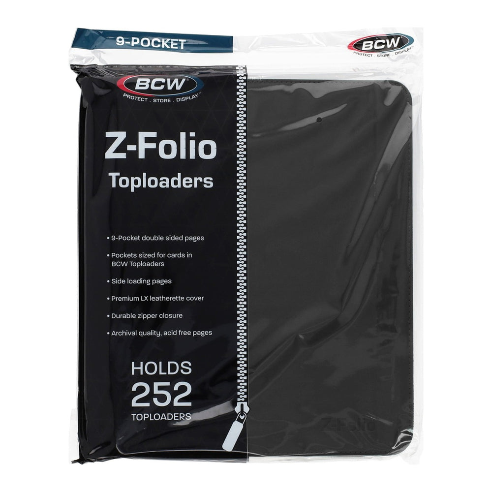 BCW Z-Folio 9-Pocket LX Toploader Binder, Black