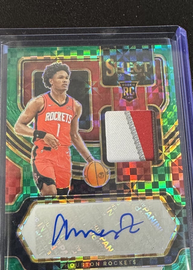 Amen Thompson Select patch autograph pulled live at Break Boss
