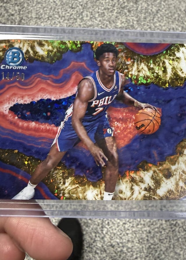 Bowman Chrome basketball rookie refractor pulled live at Break Boss