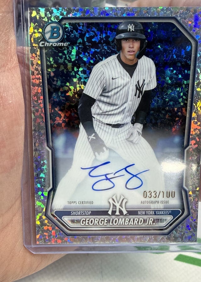 Bowman Chrome Yankees prospect autograph 33 of 199 pulled live at Break Boss