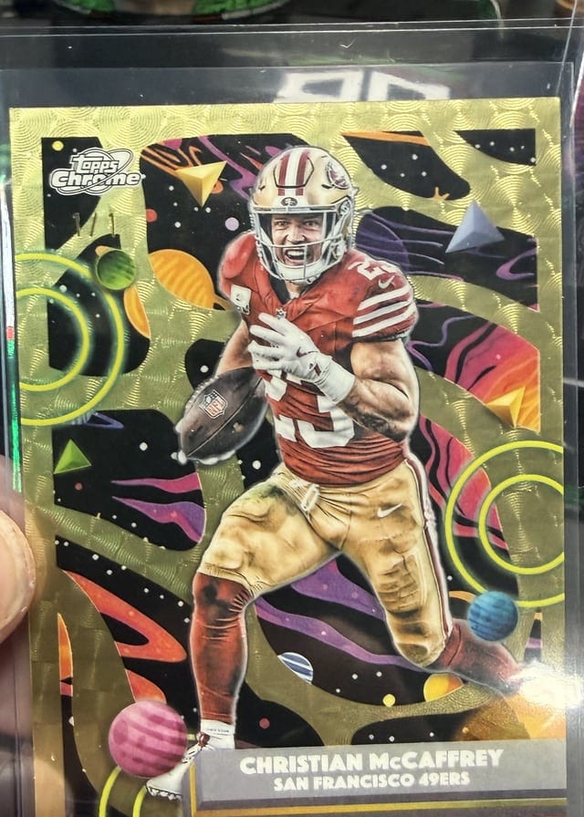Christian McCaffrey Topps Chrome pulled live at Break Boss
