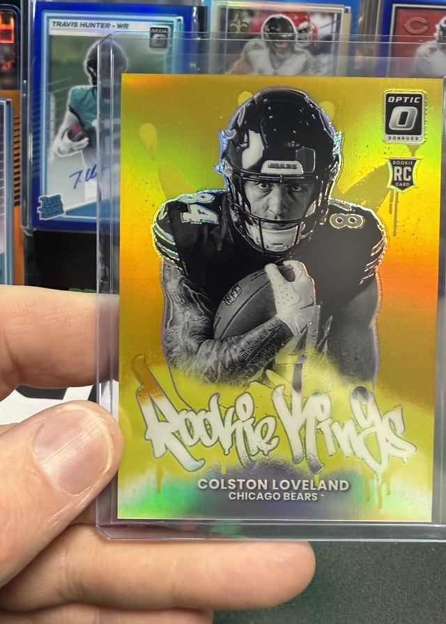 Colston Loveland Optic rookie autograph pulled live at Break Boss