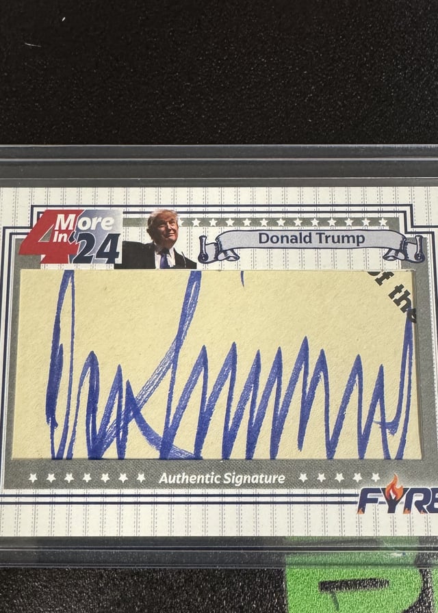 Donald Trump autograph card pulled live at Break Boss