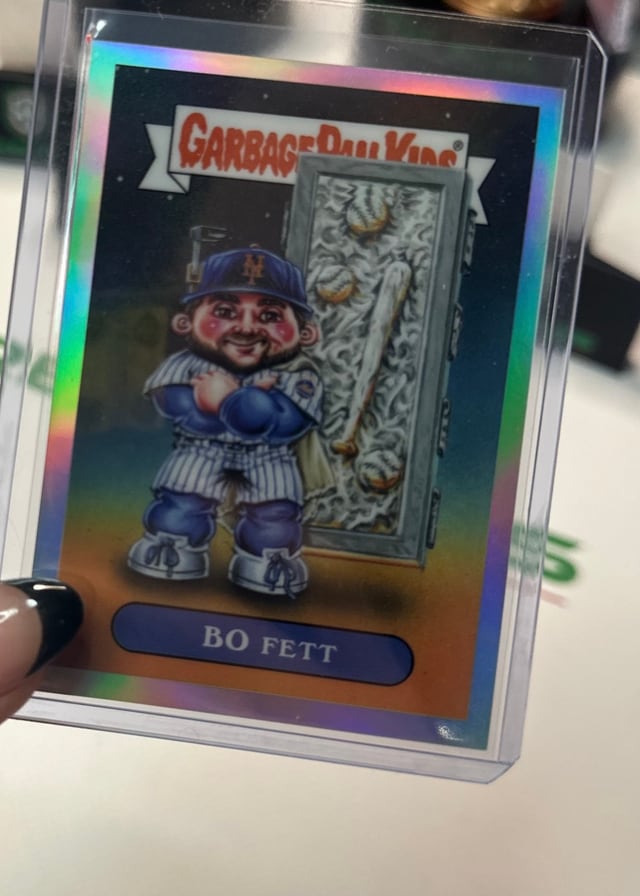 Garbage Pail Kids Bo Fett refractor pulled live at Break Boss