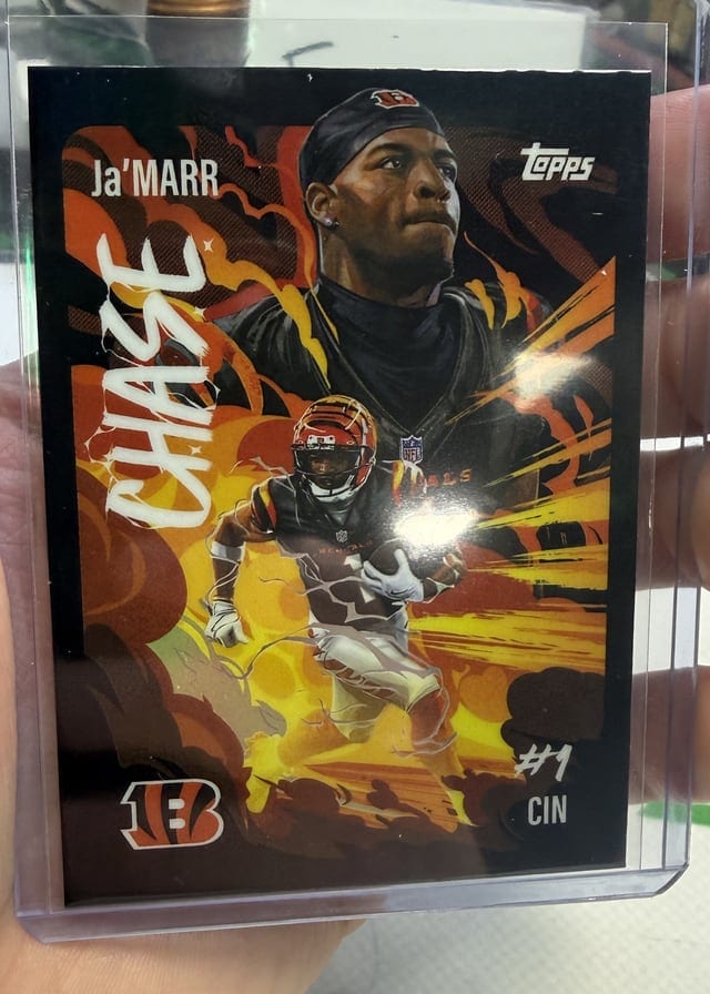 Ja Marr Chase Topps Chrome pulled live at Break Boss