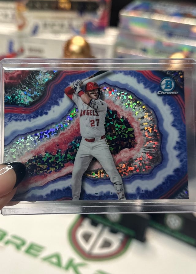 Mike Trout Bowman Chrome refractor pulled live at Break Boss