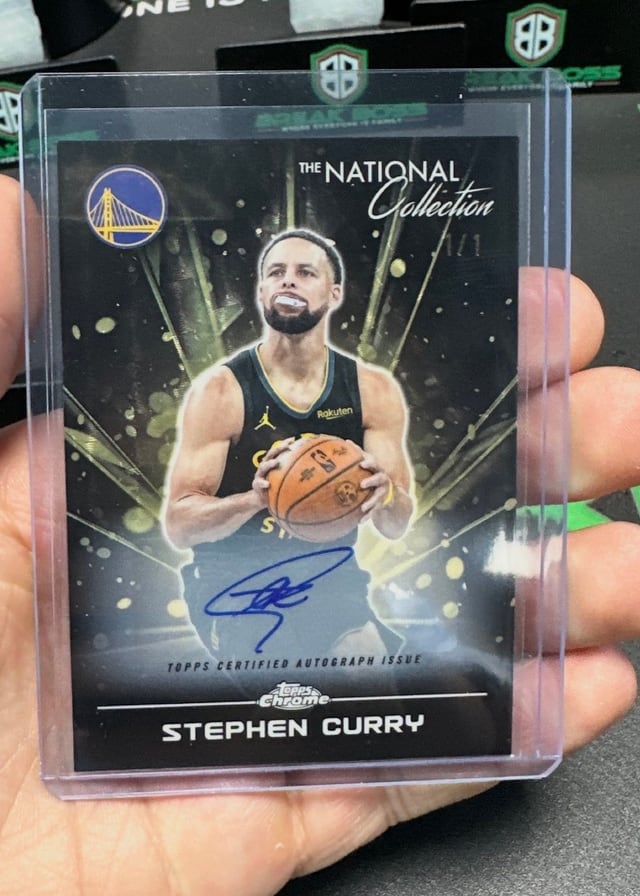 Stephen Curry Topps National Convention autograph pulled live at Break Boss