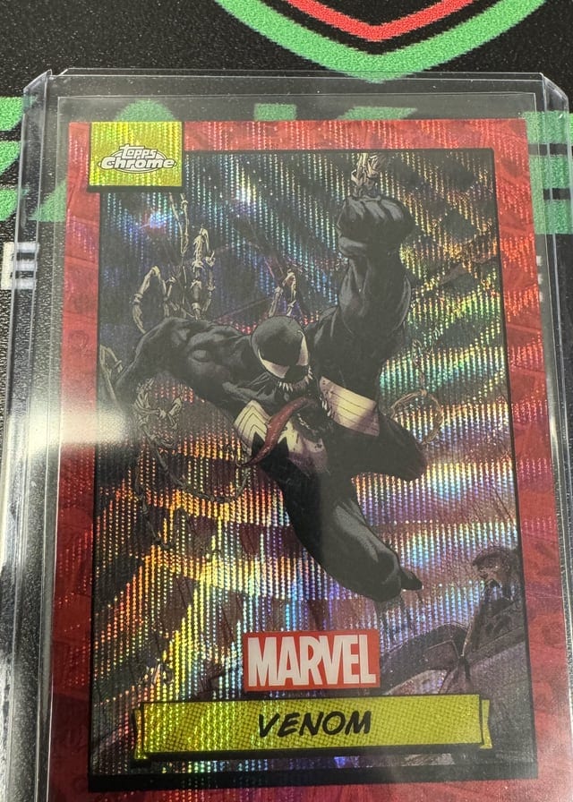 Venom Marvel Topps Chrome pulled live at Break Boss