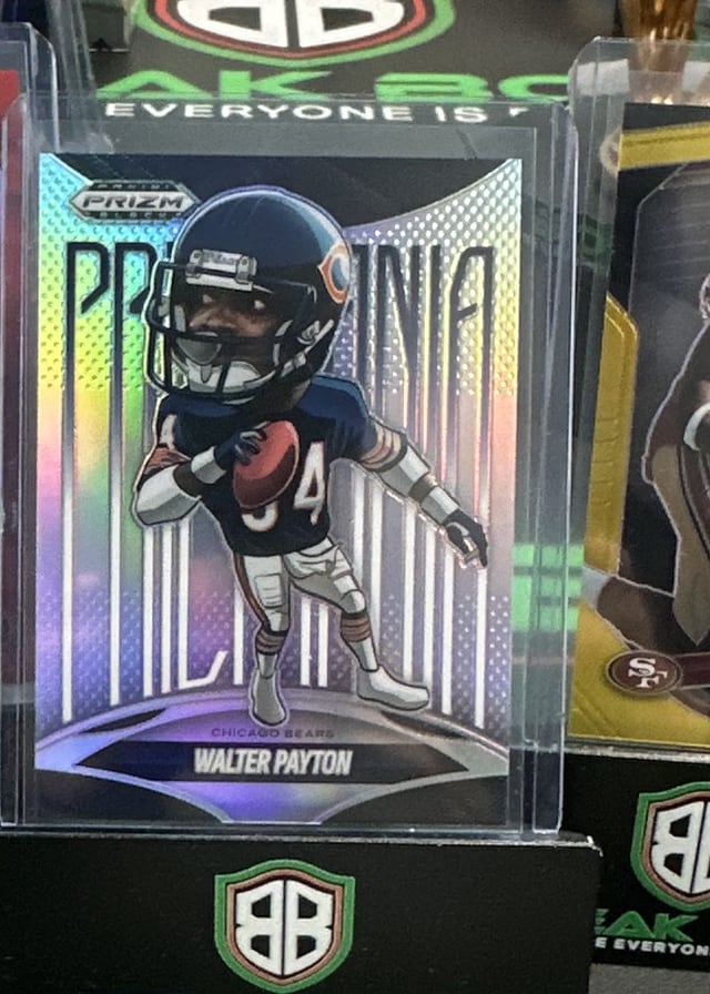 Walter Payton Panini Prizm silver pulled live at Break Boss