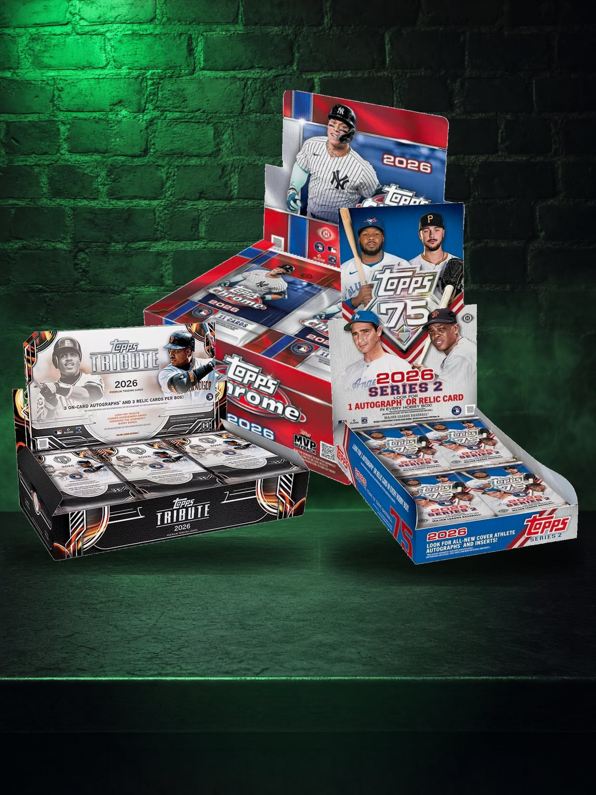 Baseball sealed boxes: Topps Chrome, Tribute, Series 2